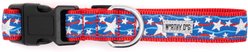 The Worthy Dog Star Spangled Dog Collar, Red/White/Blue, Large: 14 to 20-in neck, 1-in wide slide 2 of 3