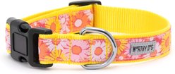 The Worthy Dog Preppy Floral Dog Collar, Pink, X-Small: 5 to 11-in neck, 1/2-in wide slide 2 of 3