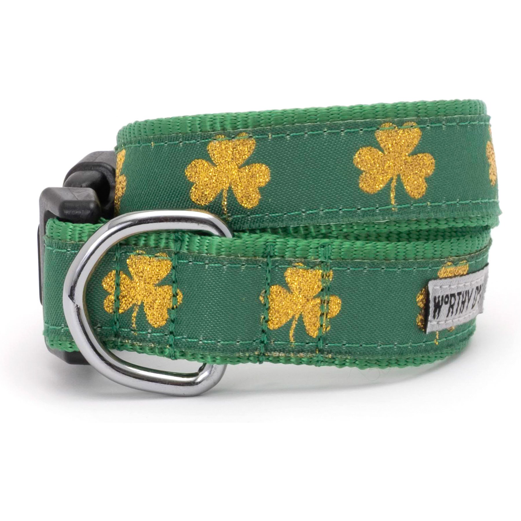 The Worthy Dog Good Luck Dog Collar, Green, X-Large: 17 to 23-in neck, 1-in wide