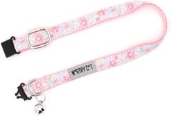The Worthy Cat Fancy Floral Cat Collar, Blue, 9 to 11-in neck, 1/2-in wide slide 2 of 3