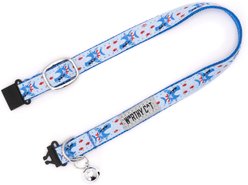 The Worthy Cat Sharkuterie Cat Collar, Blue, 9 to 11-in neck, 1/2-in wide slide 2 of 3