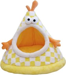 NonoPets Indoor Cozy Enclosed Cute Chicken-Style Plush Cat Cave Bed with Soft Cushion, Large slide 2 of 6