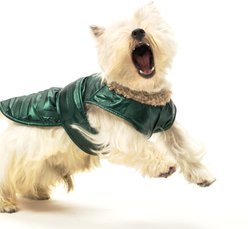 Pebot Avatar Reversible Sherpa Dog & Cat Winter Vest, Green / Tan, Large slide 2 of 7