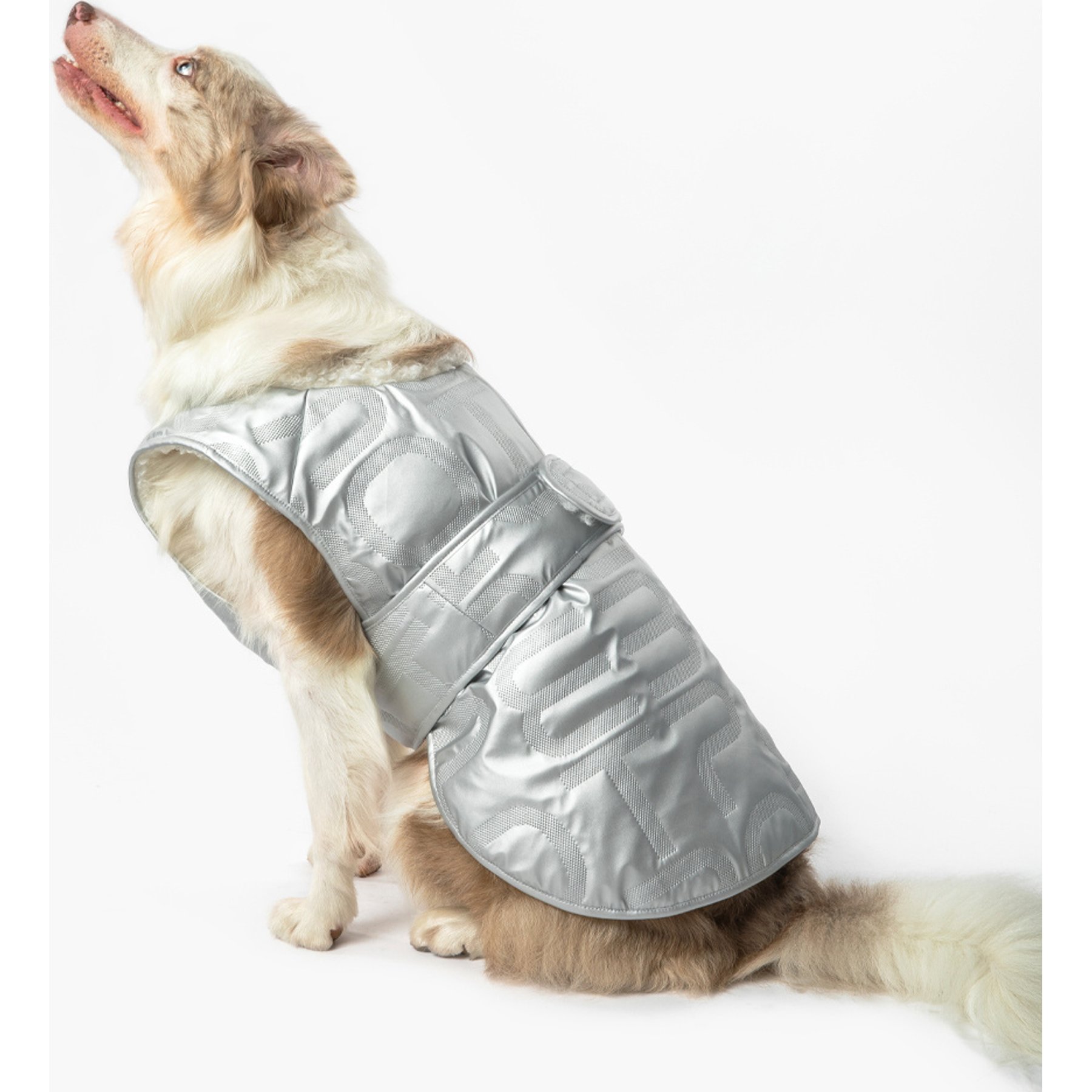 Pebot Avatar Reversible Sherpa Dog & Cat Winter Vest, Silver / White, X-Large