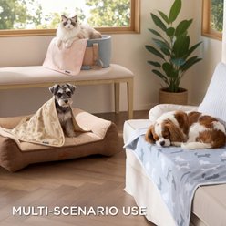 Bedsure Super Premium Fleece Cat Pattern Thin Portable Throw Dog & Cat Blanket, 3 count, X-Small: 23 x 16-in slide 2 of 7