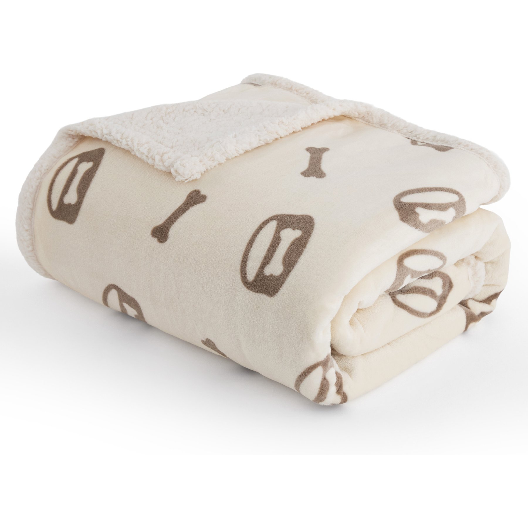 Bedsure Waterproof Cozy Plush Reversible Throw Furniture Protector Dog & Cat Blanket, Beige, X-Large