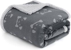 Bedsure Waterproof Cozy Plush Reversible Throw Furniture Protector Dog & Cat Blanket, Smokey Grey, Large