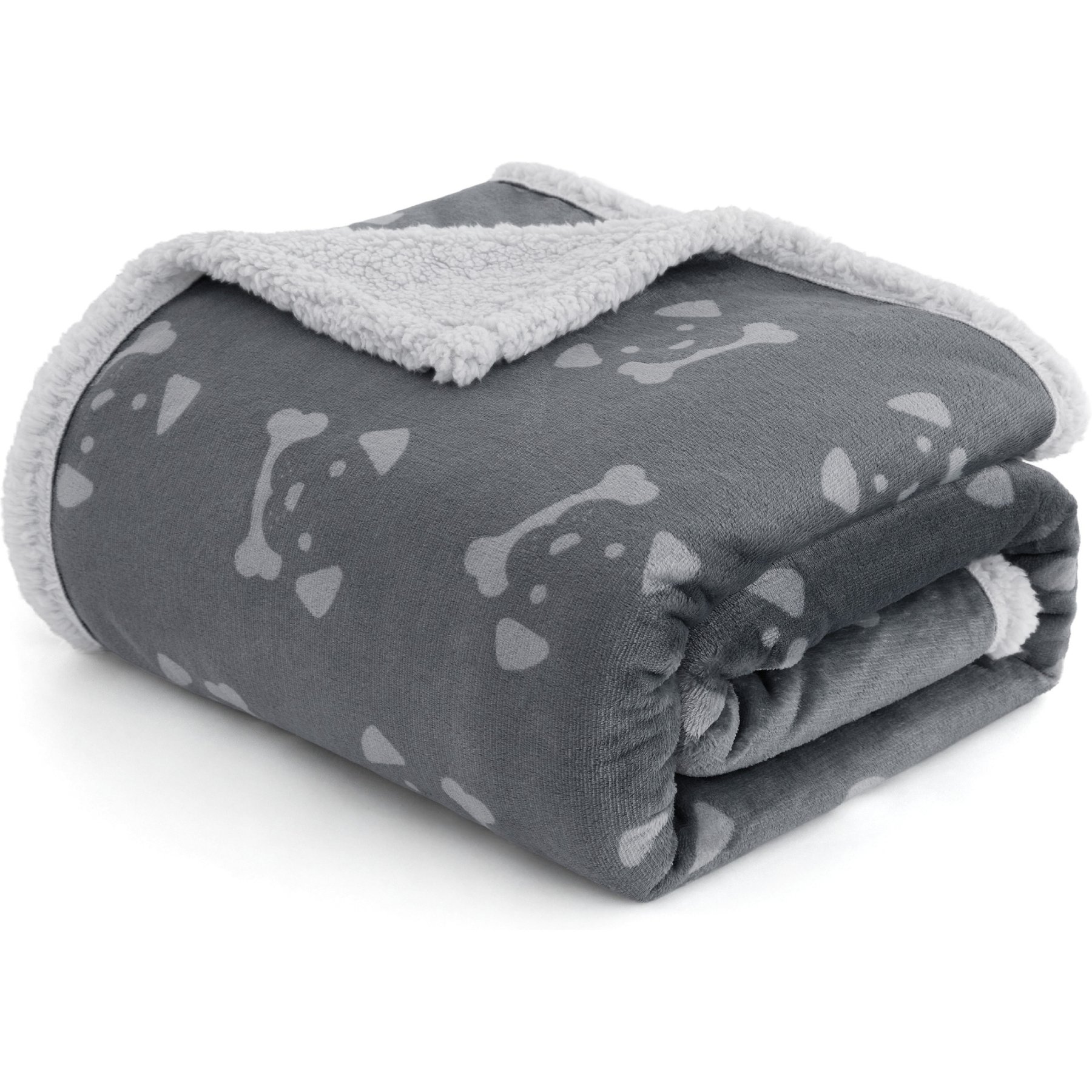 Bedsure Waterproof Cozy Plush Reversible Throw Furniture Protector Dog & Cat Blanket, Smokey Grey, Twin