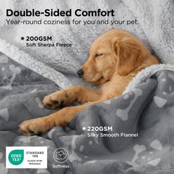 Bedsure Waterproof Cozy Plush Reversible Throw Furniture Protector Dog & Cat Blanket, Smokey Grey, X-Large slide 2 of 9