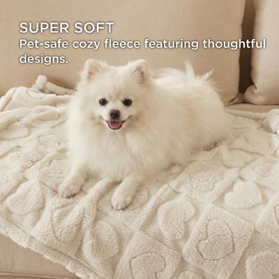 Show full view: Bedsure Washable Fleece Dog & Cat Blanket, White Heart, Small slide 2 of 9