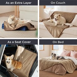 Bedsure Waterproof Sherpa Fleece Reversible Furniture Protector Dog & Cat Throw Blanket, Camel, Medium slide 2 of 7