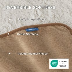Bedsure Waterproof Sherpa Fleece Reversible Furniture Protector Dog & Cat Throw Blanket, Camel, Large slide 2 of 7