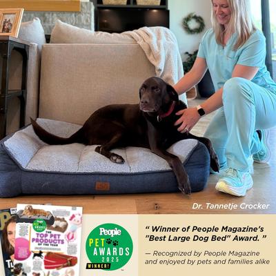 Show full view: Bedsure SupportMax Orthopedic Waterproof Removable Cover Dog Bed, Blue, X-Large Pro slide 2 of 10