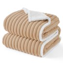 Bedsure ComfyFleece Waterproof Dog & Cat Blanket, Warm Sand, X-Large