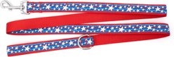 The Worthy Dog Star Spangled Dog Leash, Red/White/Blue, Large: 5-ft long, 1-in wide slide 2 of 3