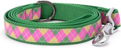 The Worthy Dog Bright Argyle Dog Leash, Pink/Green, Large: 5-ft long, 1-in wide