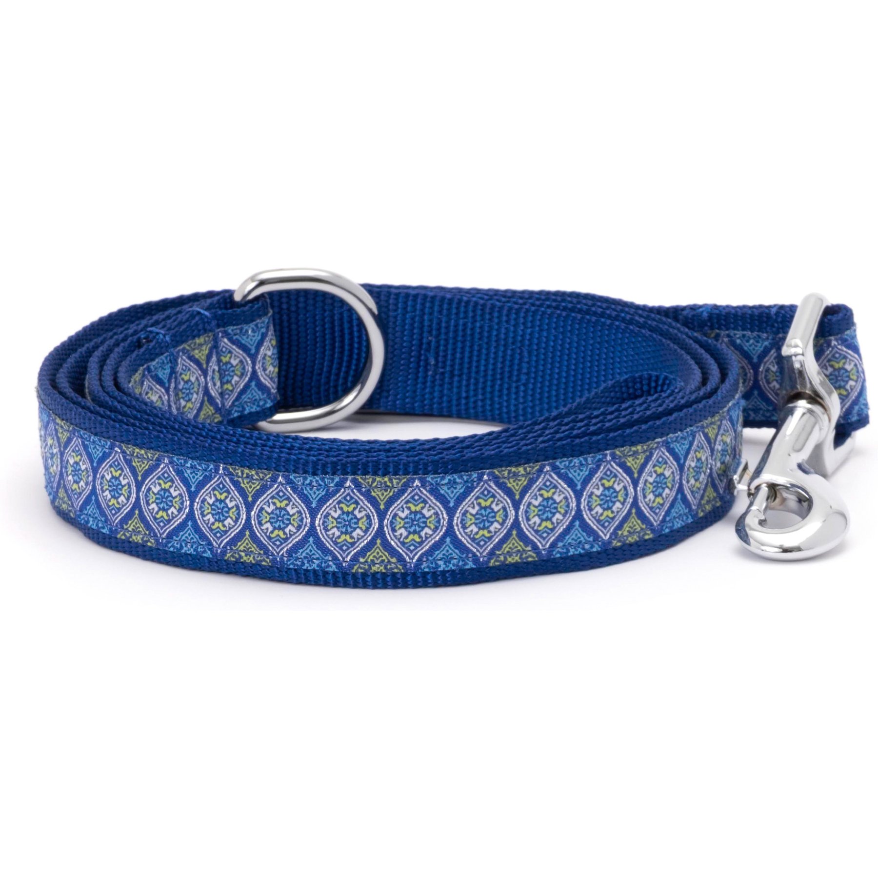 The Worthy Dog Medallion Dog Leash, Blue, Large: 5-ft long, 1-in wide