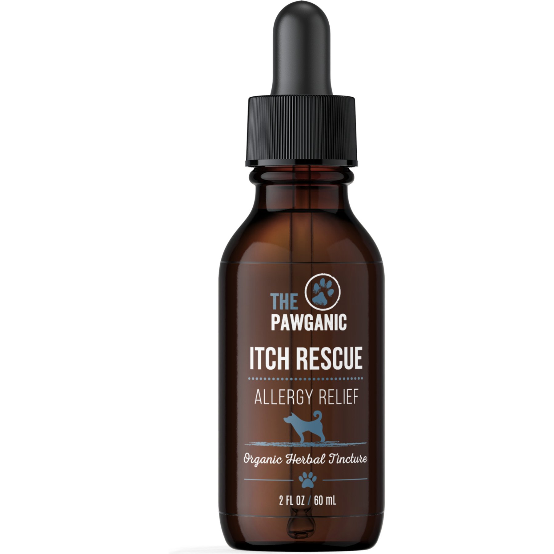 The Pawganic Itch Rescue Herbal Tincture Liquid Allergy Relief Supplement for Dogs, 2-fl oz bottle