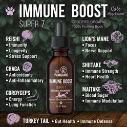 The Pawganic Super 7 Medicinal Mushrooms Liquid Immune Boost Supplement for Cats, 2-fl oz bottle slide 2 of 2