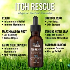 The Pawganic Itch Rescue Herbal Tincture Liquid Allergy Relief Supplement for Dogs, 2-fl oz bottle slide 2 of 2