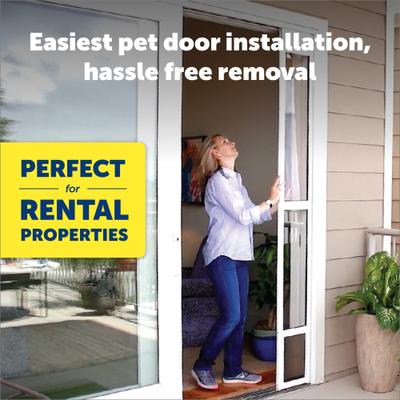 Show full view: PetSafe Extreme Weather Sliding Glass Cat & Dog Door, White, Medium slide 2 of 9
