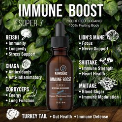 The Pawganic Super 7 Medicinal Mushrooms Liquid Immune Boost Supplement for Dogs, 2-fl oz bottle slide 2 of 2