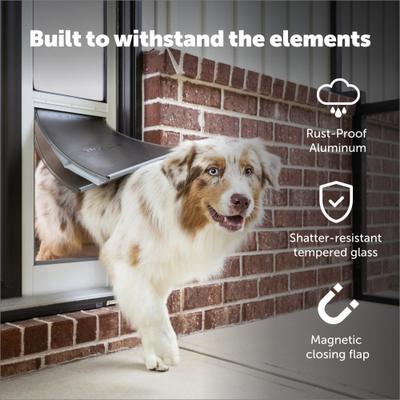 Show full view: PetSafe Extreme Weather Sliding Glass Cat & Dog Door, White, Medium slide 6 of 9