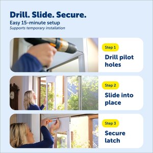 PetSafe Extreme Weather Sliding Glass Cat & Dog Door, White, Large