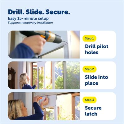 Show full view: PetSafe Extreme Weather Sliding Glass Cat & Dog Door, White, Medium slide 3 of 9