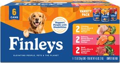 Finley's Beef, Chicken & Salmon Variety Pack Wet Dog Food, 12.5-oz can, case of 6
