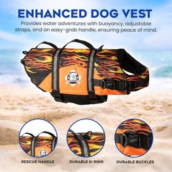 Paws Aboard Dog Life Jacket, Racing Flames, Large slide 2 of 7