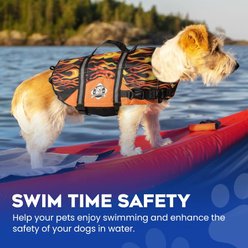 Paws Aboard Dog Life Jacket, Racing Flames, Small slide 2 of 7
