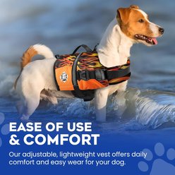 Paws Aboard Dog Life Jacket, Racing Flames, XX-Small slide 2 of 7