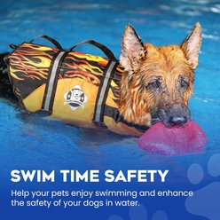 Paws Aboard Dog Life Jacket, Racing Flames, X-Large slide 2 of 7