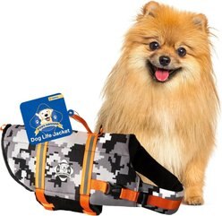 Paws Aboard Neoprene Dog Life Jacket, Orange Camo, X-Small