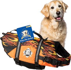 Paws Aboard Dog Life Jacket, Racing Flames, Large slide 1 of 7