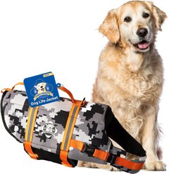 Paws Aboard Neoprene Dog Life Jacket, Orange Camo, Large