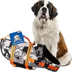 Paws Aboard Neoprene Dog Life Jacket, Orange Camo, X-Large