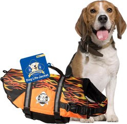 Paws Aboard Dog Life Jacket, Racing Flames, Small