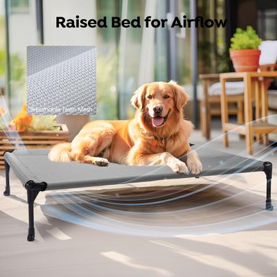 Show full view: Veehoo Cooling Elevated Portable Cot Dog Bed, Sky Grey, Large, 2 count slide 5 of 7