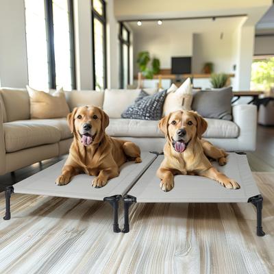 Show full view: Veehoo Cooling Elevated Portable Cot Dog Bed, Sky Grey, Large, 2 count slide 6 of 7