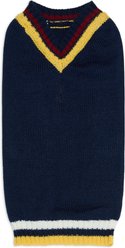 Nautica Preppy V-neck Dog Sweater, Navy, X-Small