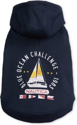 Nautica Fleece Sailing Dog Hoodie, Navy, X-Small slide 2 of 8