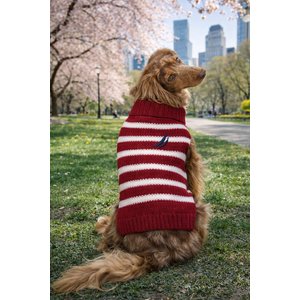 Nautica Striped Turtleneck Dog Sweater, Pompei Red, X-Small