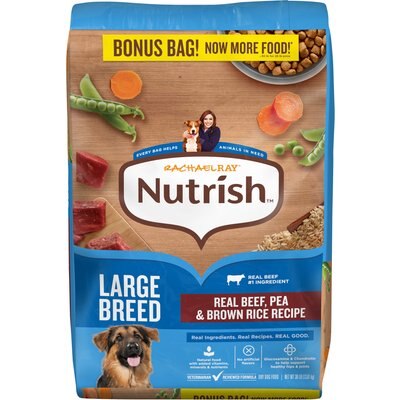 Rachael Ray Nutrish Rachael Ray Nutrish Real Beef, Pea & Brown Rice Recipe Dry Large Breed Dog Food, 30-lb bag