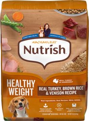 Rachael Ray Nutrish Healthy Weight Food Real Turkey, Brown Rice & Venison Recipe Adult Dry Dog Food, 12-lb bag