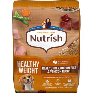 Rachael Ray Nutrish Healthy Weight Food Real Turkey, Brown Rice & Venison Recipe Adult Dry Dog Food, 12-lb bag