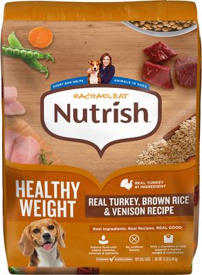 Rachael Ray Nutrish Healthy Weight Food Real Turkey, Brown Rice & Venison Recipe Adult Dry Dog Food, 12-lb bag