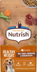 Rachael Ray Nutrish Healthy Weight Food Real Turkey, Brown Rice & Venison Recipe Adult Dry Dog Food, 4.5-lb bag