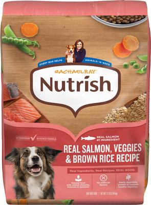 Rachael Ray Nutrish Real Salmon, Veggies & Brown Rice Recipe Adult Dry Dog Food, 12-lb bag